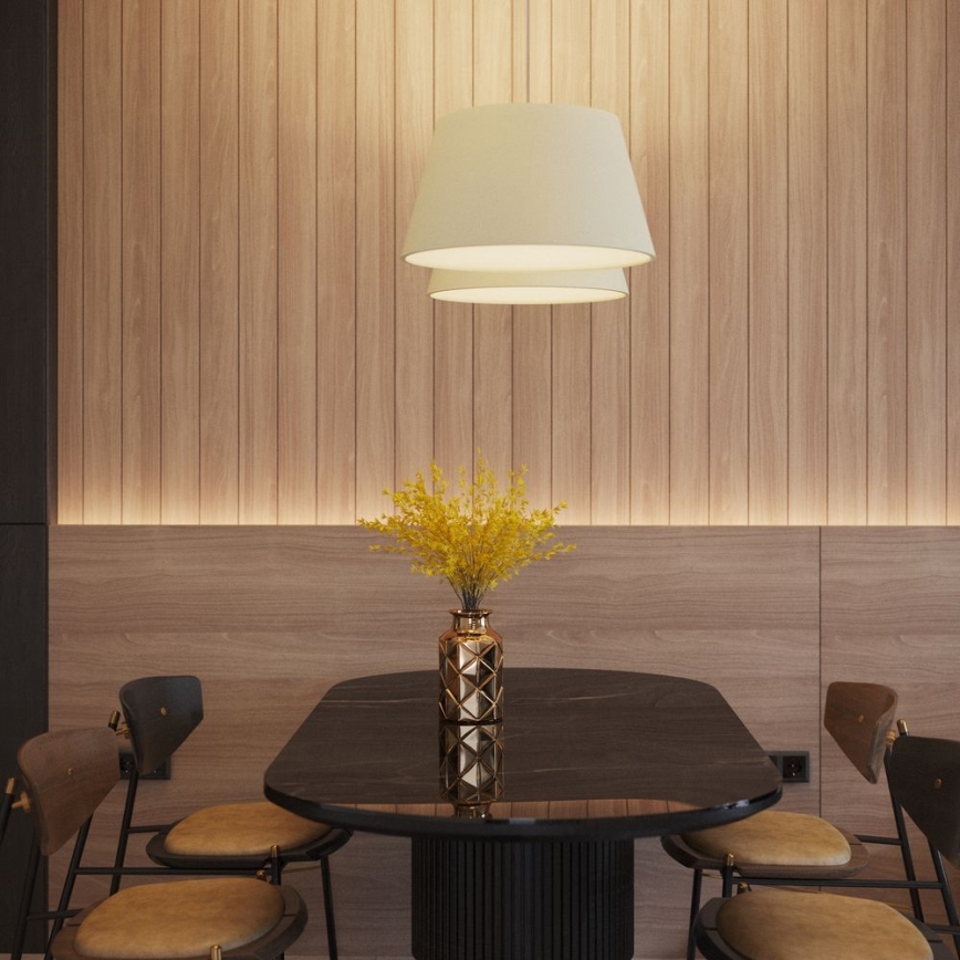 Lampadario su filo CONO 3xE27/60W/230V d. 45 cm bianco