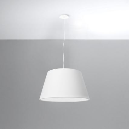 Lampadario su filo CONO 3xE27/60W/230V d. 45 cm bianco