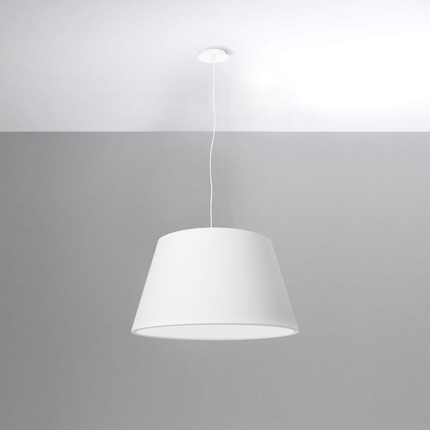 Lampadario su filo CONO 3xE27/60W/230V d. 45 cm bianco