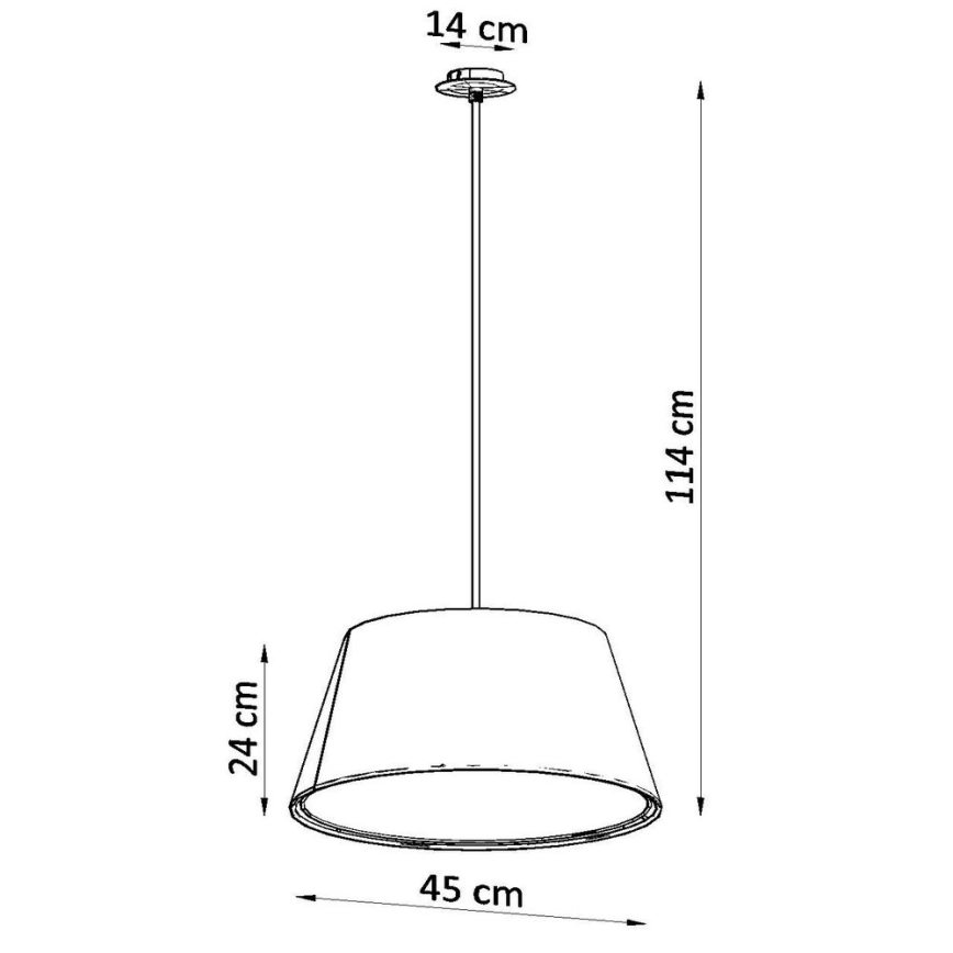 Lampadario su filo CONO 3xE27/60W/230V d. 45 cm bianco