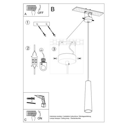 Lampadario a sospensione con filo ELECTRA 1xGU10/40W/230V