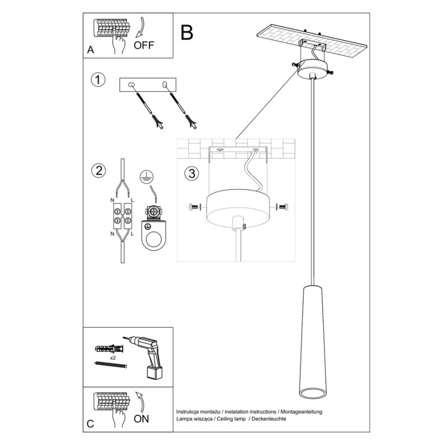 Lampadario a sospensione con filo ELECTRA 1xGU10/40W/230V