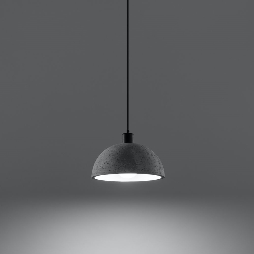 Lampadario su filo PABLITO 1xE27/60W/230V calcestruzzo