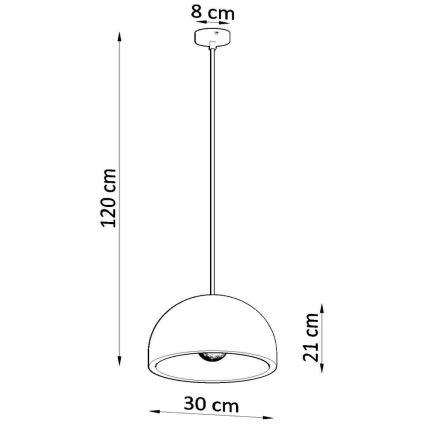 Lampadario su filo PABLITO 1xE27/60W/230V calcestruzzo