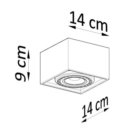 Plafoniera QUATRO AR111 1xGU10/40W/230V calcestruzzo