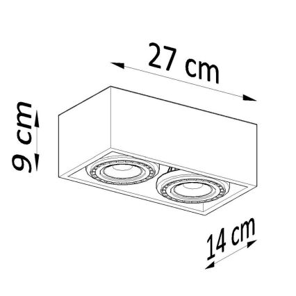 Plafoniera QUATRO AR111 2xGU10/40W/230V calcestruzzo