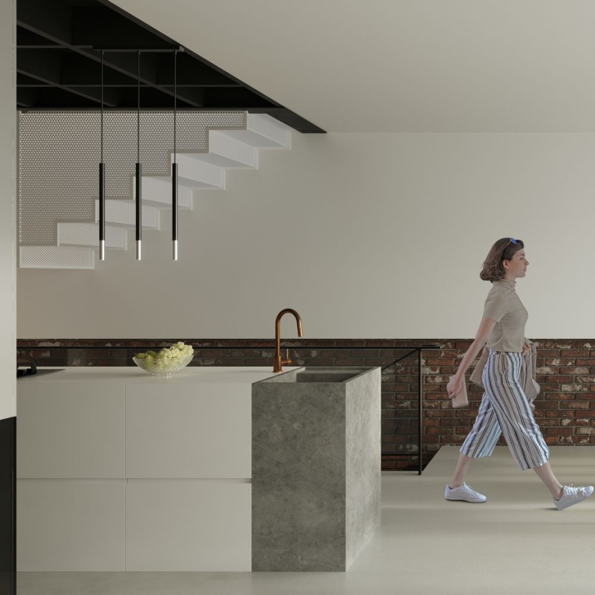 Lampadario a sospensione con filo MOSAIC 3xG9/12W/230V nero/cromo lucido