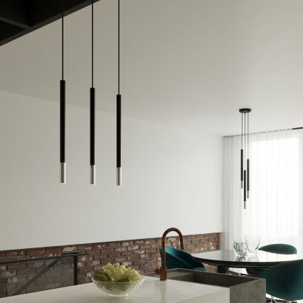 Lampadario a sospensione con filo MOSAIC 3xG9/12W/230V nero/cromo lucido