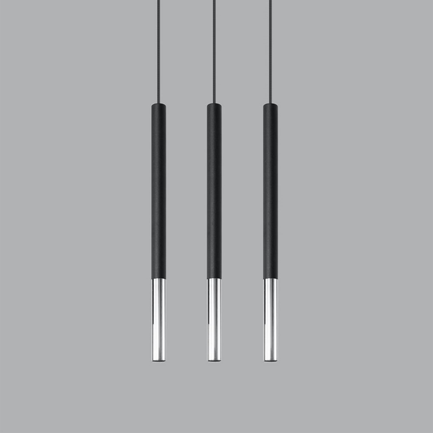 Lampadario a sospensione con filo MOSAIC 3xG9/12W/230V nero/cromo lucido
