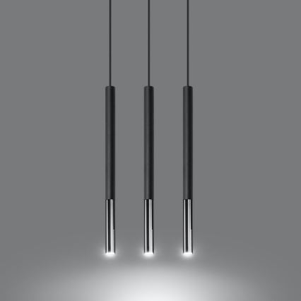 Lampadario a sospensione con filo MOSAIC 3xG9/12W/230V nero/cromo lucido