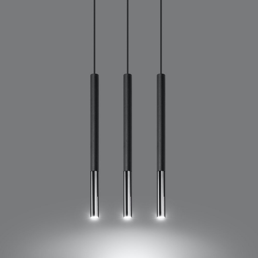 Lampadario a sospensione con filo MOSAIC 3xG9/12W/230V nero/cromo lucido