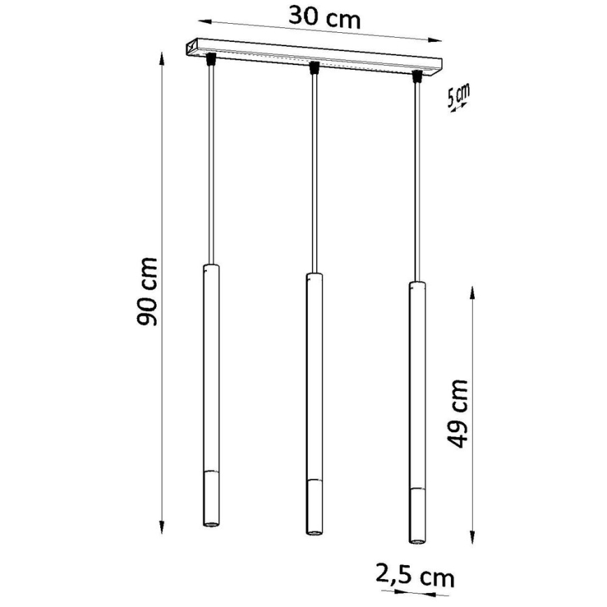 Lampadario a sospensione con filo MOSAIC 3xG9/12W/230V nero/cromo lucido