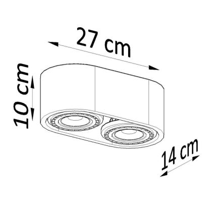 Plafoniera BASIC AR111 2xGU10/40W/230V faggio