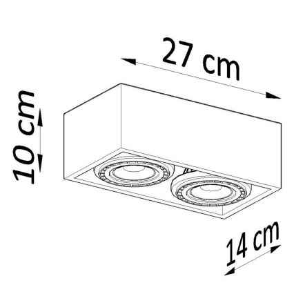 Plafoniera QUATRO AR111 2xGU10/40W/230V faggio