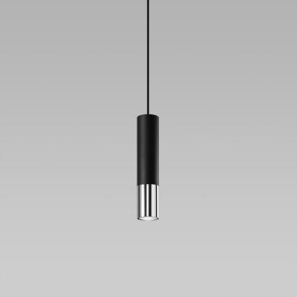 Lampadario a sospensione con filo LOOPEZ 1xGU10/10W/230V nero/cromo lucido