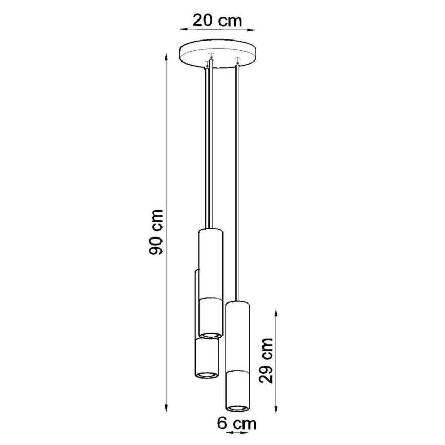 Lampadario a sospensione con filo LOOPEZ 3xGU10/10W/230V arrotondato nero/cromo lucido