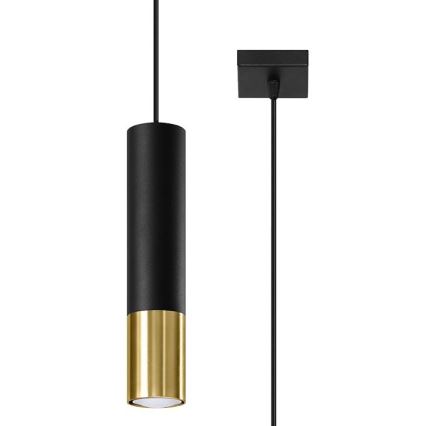 Lampadario su filo LOOPEZ 1xGU10/40W/230V nero/oro