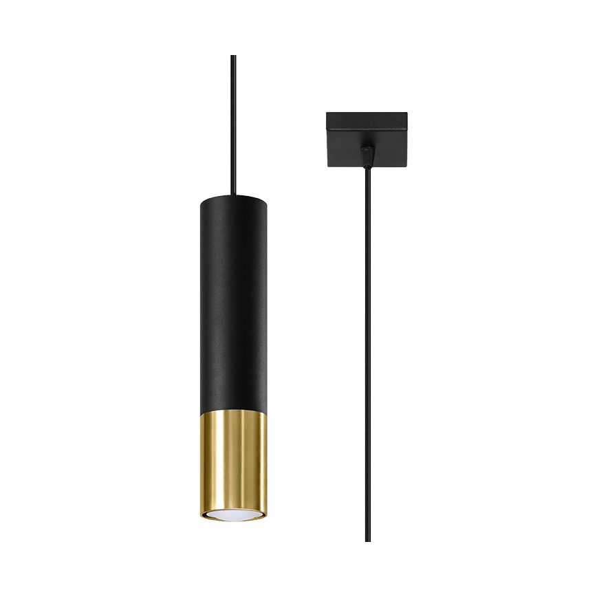 Lampadario su filo LOOPEZ 1xGU10/40W/230V nero/oro