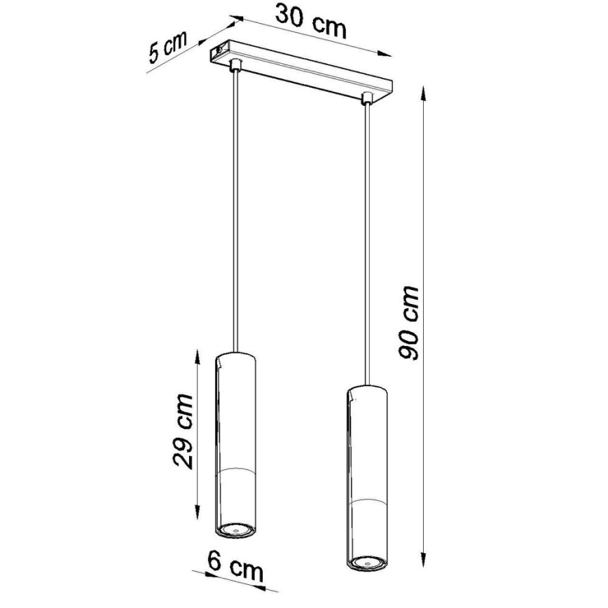 Lampadario a sospensione con filo LOOPEZ 2xGU10/10W/230V nero/oro