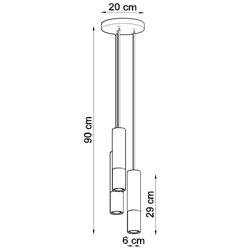 Lampadario a sospensione con filo LOOPEZ 3xGU10/10W/230V arrotondato nero/oro