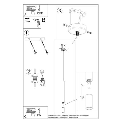 Lampadario su corda VIZIER 1xG9/12W/230V bianco