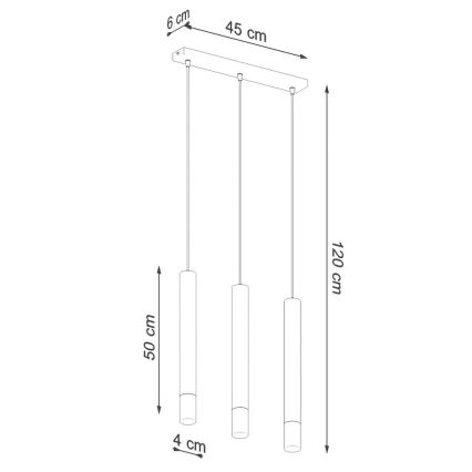 Lampadario su corda VIZIER 3xG9/40W/230V bianco