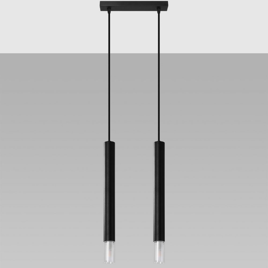Lampadario su filo VIZIER 2xG9/40W/230V nero