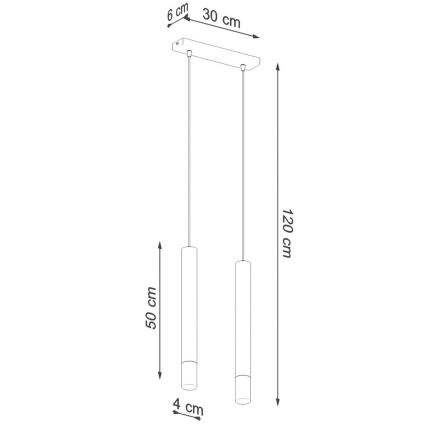 Lampadario su filo VIZIER 2xG9/40W/230V nero