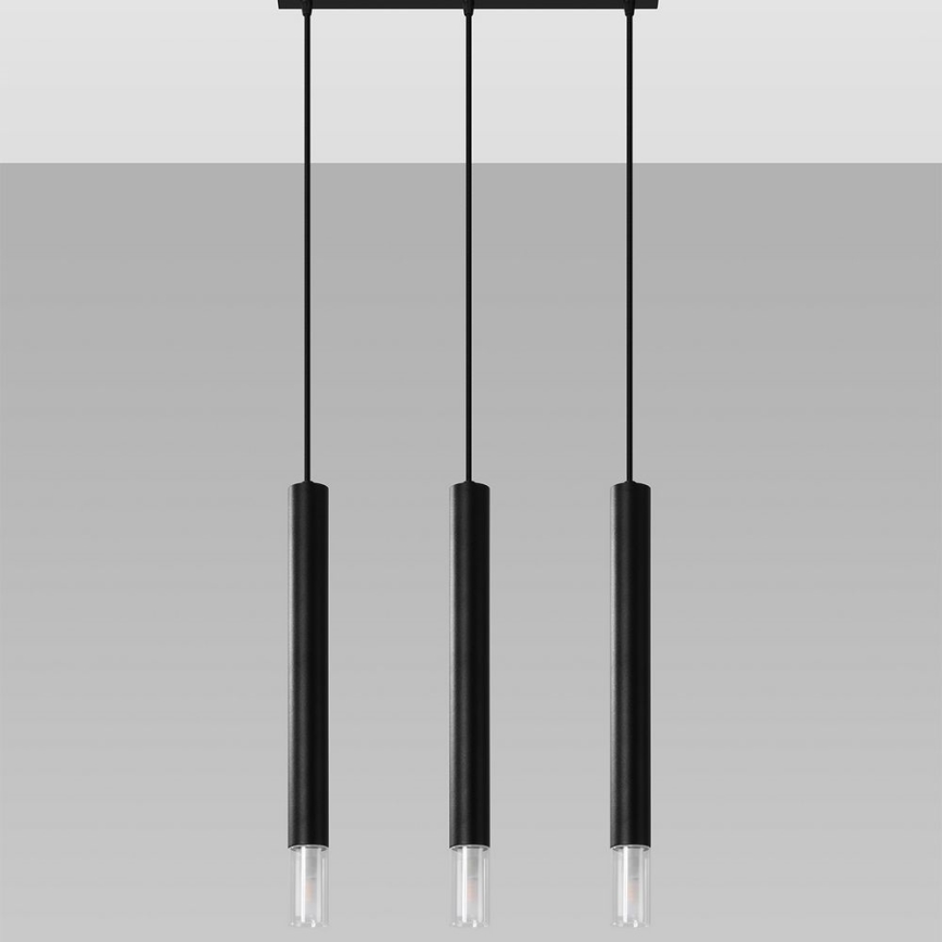 Lampadario su corda VIZIER 3xG9/12W/230V nero