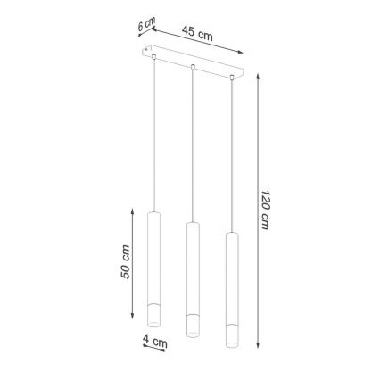 Lampadario su corda VIZIER 3xG9/12W/230V nero