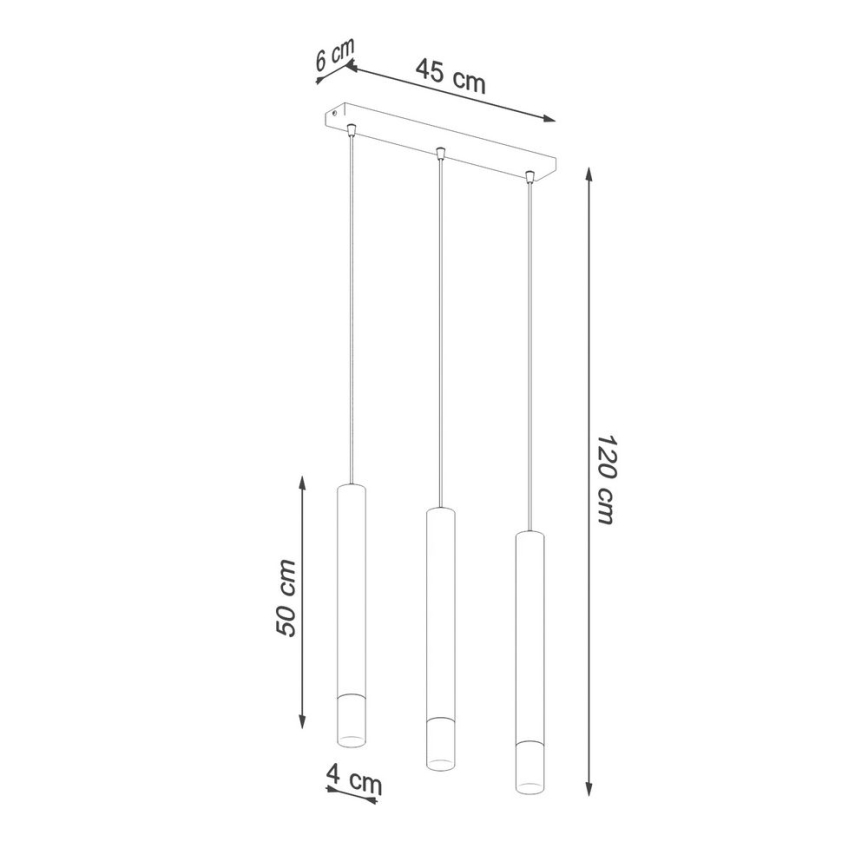 Lampadario su corda VIZIER 3xG9/12W/230V nero