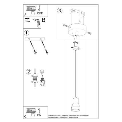 Lampadario a sospensione con filo QUBIC 1xE27/60W/230V calcestruzzo/Betulla/faggio/nero