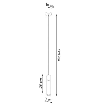 Lampadario a sospensione con filo ZANE 1xGU10/40W/230V calcestruzzo/Betulla/faggio