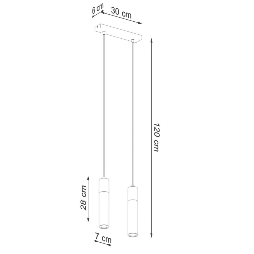 Lampadario a sospensione con filo ZANE 2xGU10/40W/230V calcestruzzo/Betulla/faggio