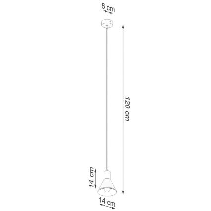 Lampadario su filo TALEJA 1xE27/60W/230V bianco