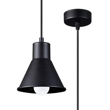 Lampadario su filo TALEJA 1xE27/60W/230V nero