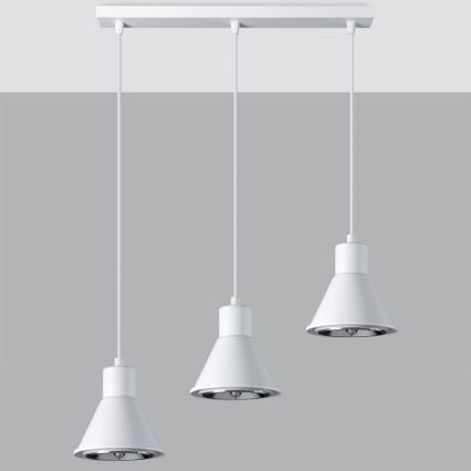 Lampadario su filo TAZILA 3xES111/60W/230V bianco