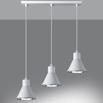 Lampadario su filo TAZILA 3xES111/60W/230V bianco