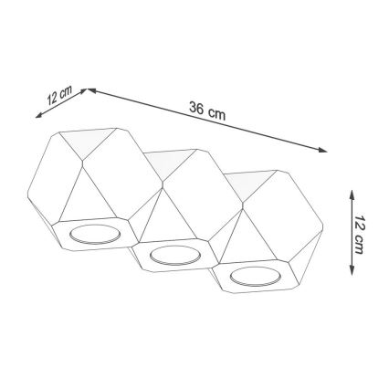 Plafoniera WOODY 3xGU10/40W/230V quercia