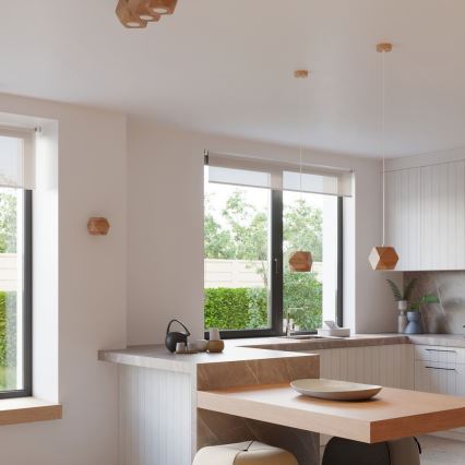 Lampadario a sospensione con filo WOODY 1xGU10/40W/230V quercia