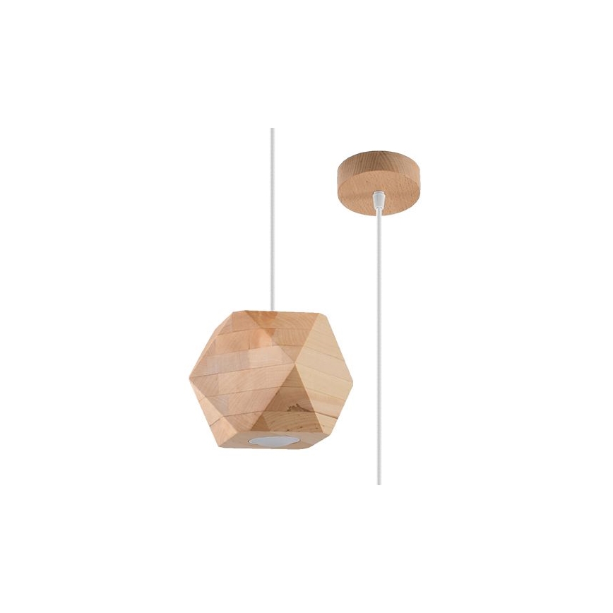 Lampadario a sospensione con filo WOODY 1xGU10/40W/230V quercia