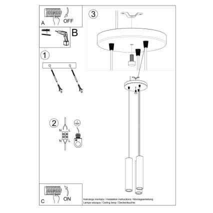 Lampadario a sospensione con filo LINO 3xGU10/40W/230V faggio