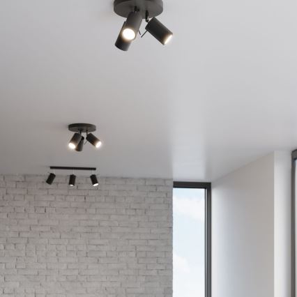 Faretto RING 3xGU10/10W/230V nero