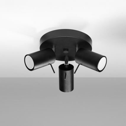 Faretto RING 3xGU10/10W/230V nero