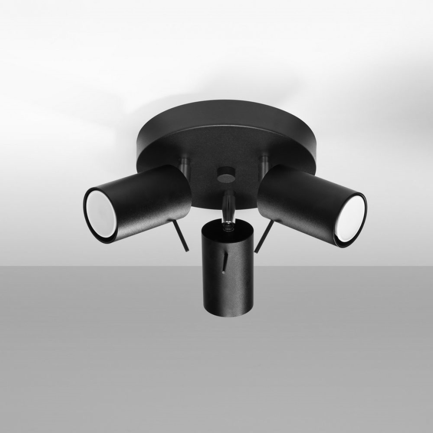 Faretto RING 3xGU10/10W/230V nero