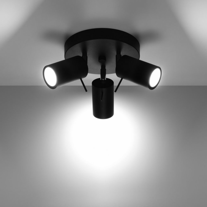 Faretto RING 3xGU10/10W/230V nero