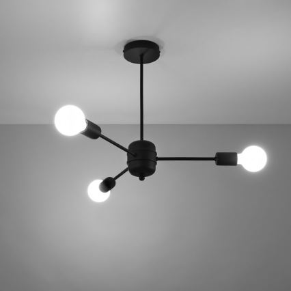 Lampadario su palo LANGO 3xE27/60W/230V nero