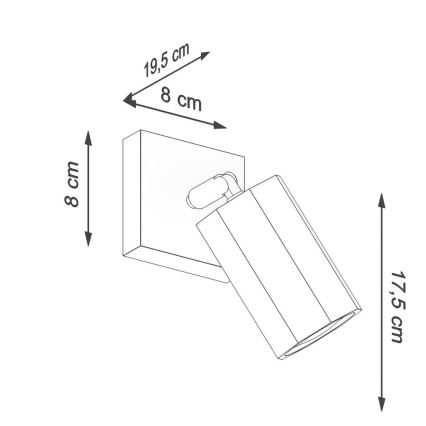 Faretto da parete ZEKE 1xGU10/40W/230V rovere