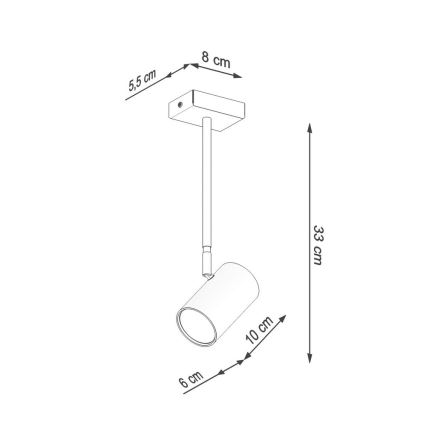 Lampadario su palo NORANO 1xGU10/40W/230V nero