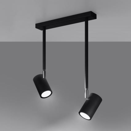 Lampadario su palo NORANO 2xGU10/40W/230V nero